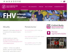 Tablet Screenshot of fhv.uniza.sk